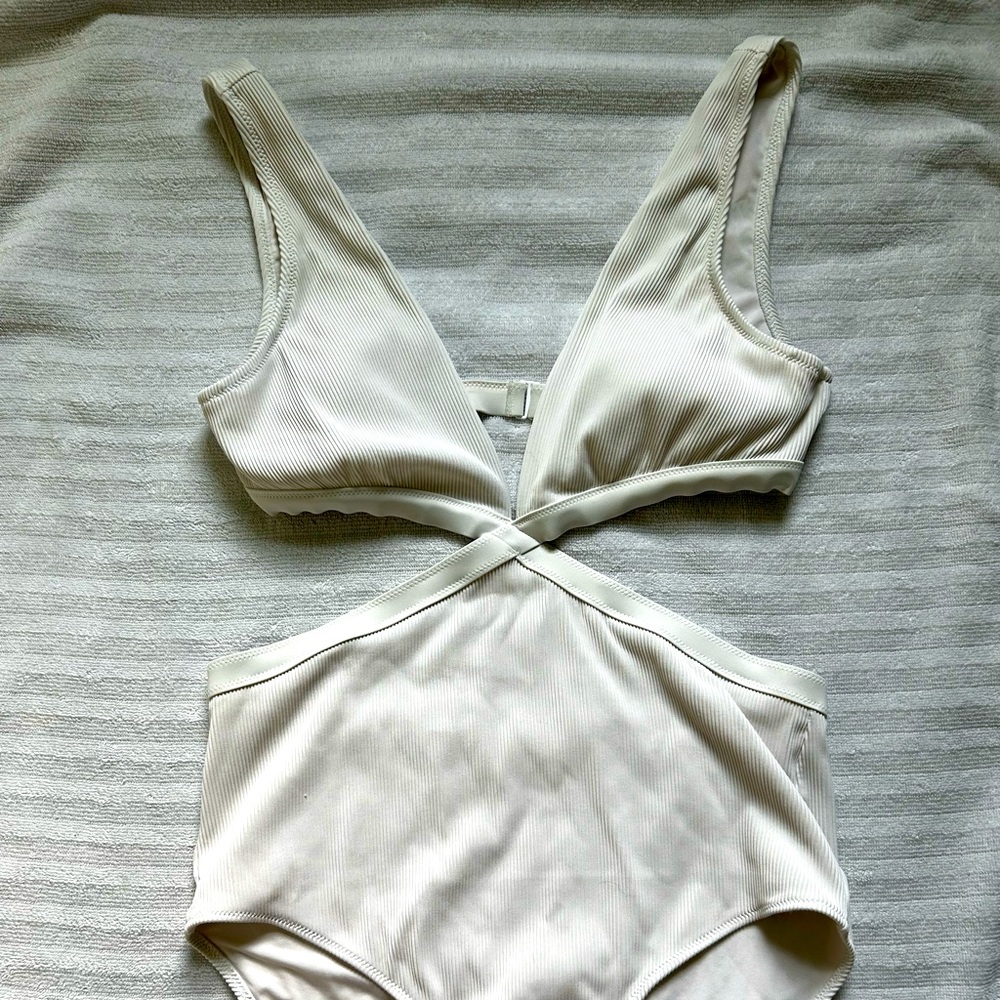Aerie Cream One Piece Swimsuit